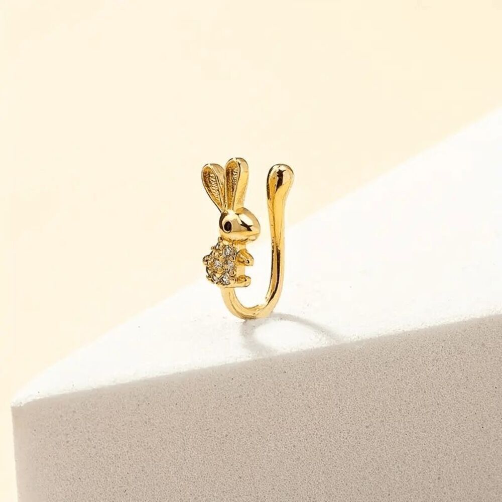 Golden Diamond Bunny Rabbit Nose Cuff